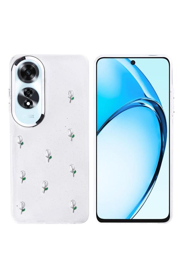 Coverzone Oppo A60 Uyumlu Kılıf Airbag Köşeli Şeffaf Baskılı Z-Kutup - Image 1