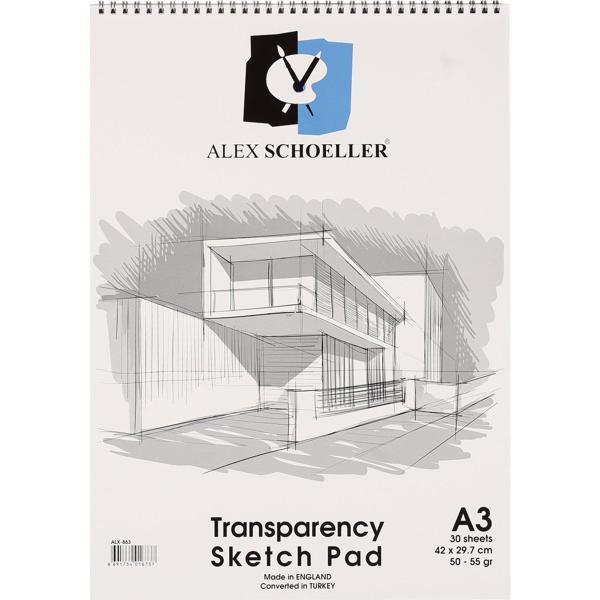 Alex Schoeller 863 A3 Dikey Spiralli Eskiz Çizim Blok 50-55 Gr - Image 1