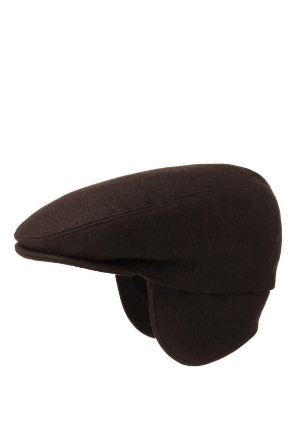 Külah Kahve %100 Yün Kışlık Kulaklı Kasket Şapka - Image 1