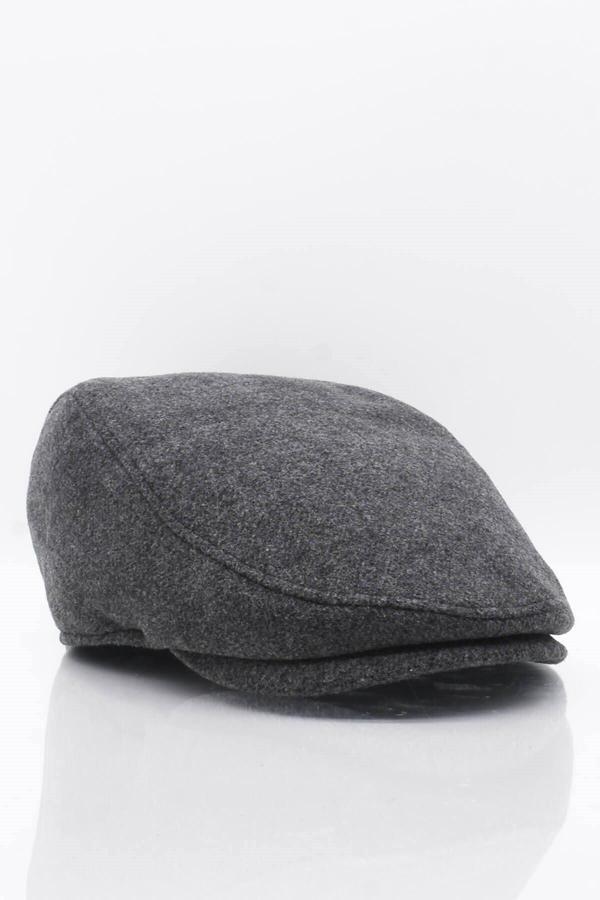 Külah Erkek Şapka Füme Kışlık Trend Flat Cap Yün Kasket - Image 1