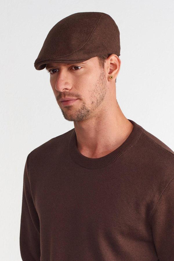 Külah Erkek Yün Flat Cap Kasket Peaky Blinders Şapka - Image 1