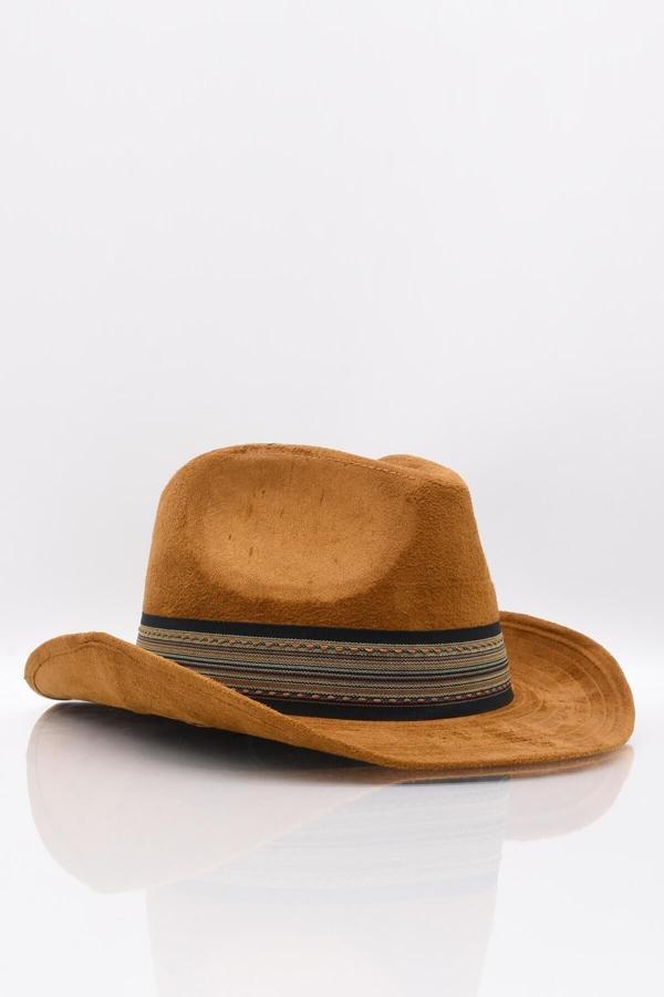 Külah Erkek Fötr Kovboy Şapka Nubuk-Taba - Image 1