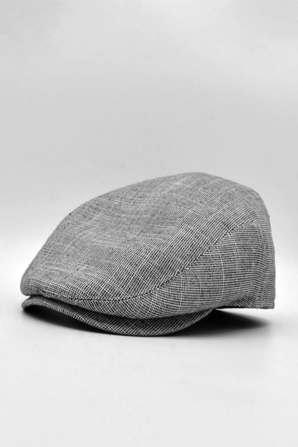 Külah Erkek Keten Premium Siyah Şapka Yazlık Flat Cap Kasket - Image 1