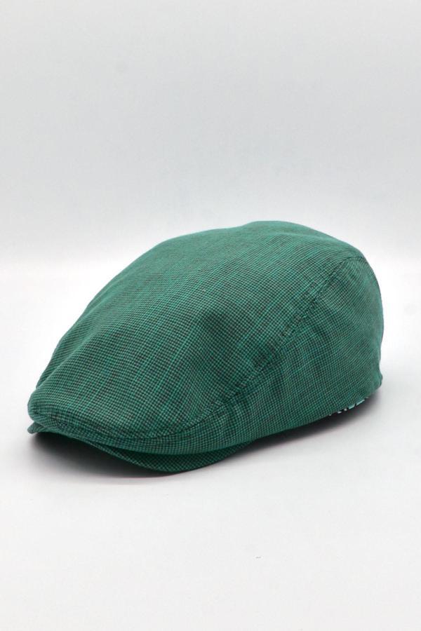 Külah Erkek Dokulu London Kasket Yeşil Flat Cap Şapka - Image 1