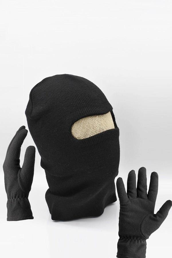 Külah Erkek Kar Maskesi + Polar Eldiven Kışlık Set - Image 1