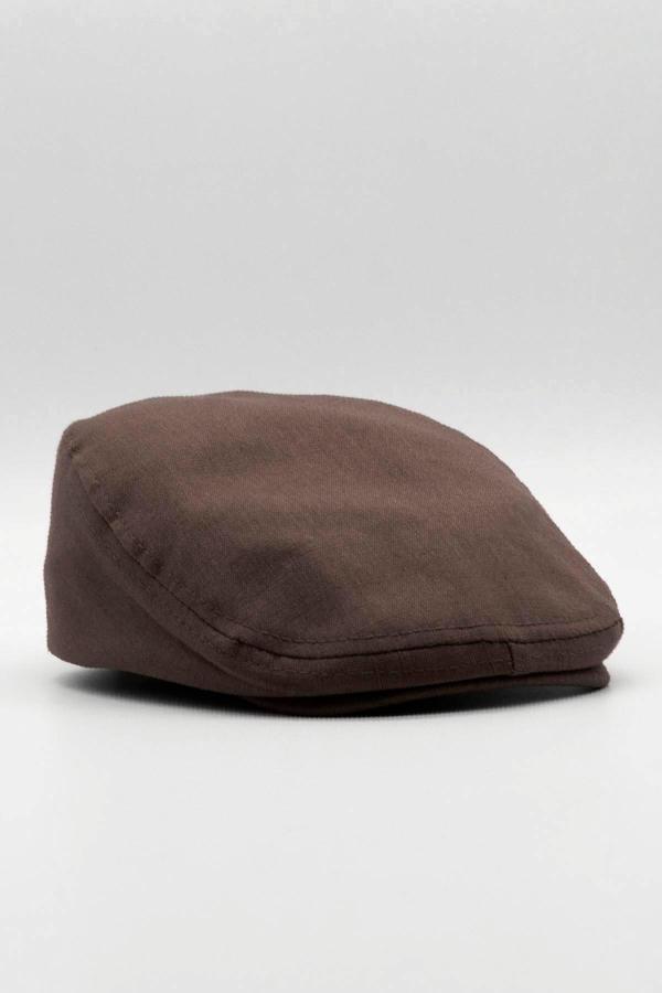 Külah Erkek Düz Pamuklu Acı Kahve Flat Cap Kasket - Image 1