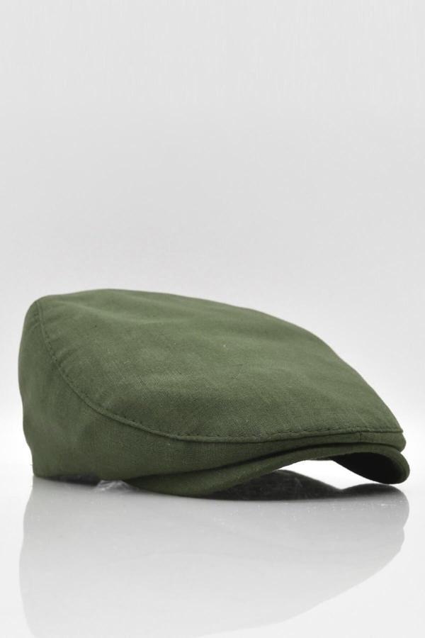 Külah Erkek Düz Pamuklu Yeşil Flat Cap Kasket - Image 1