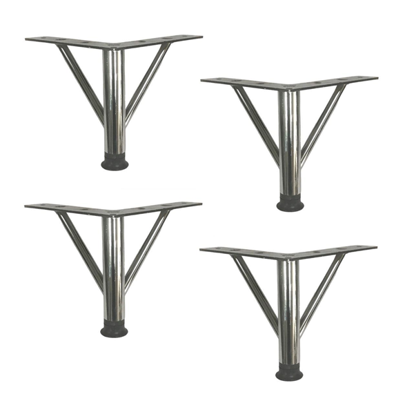 4 Adet Firkete Ayak Metal 25 cm Krom Mobilya Koltuk Ayağı  - Image 1