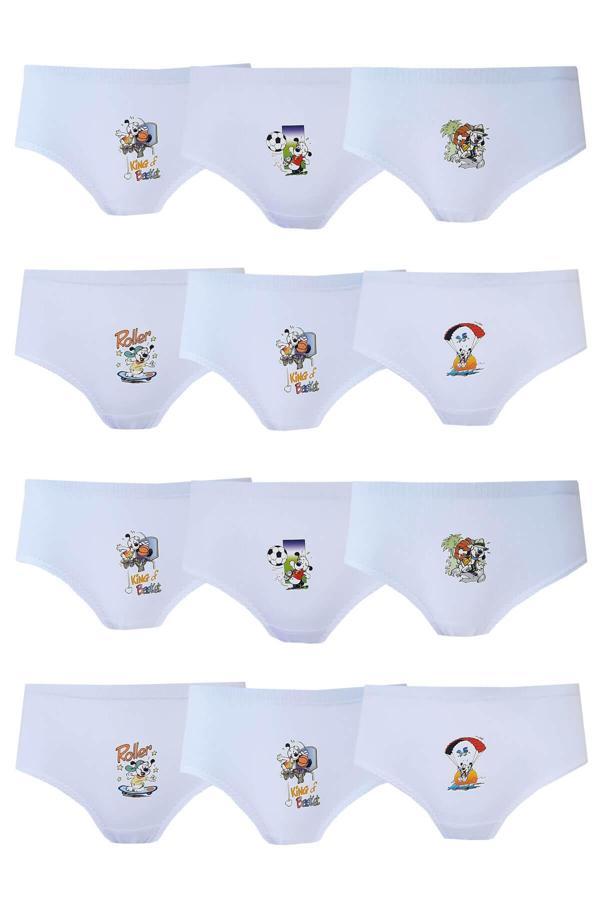 Tutku İç Giyim 12li Kız Çocuk Baskılı Bato Pamuklu Slip Külot - Image 1