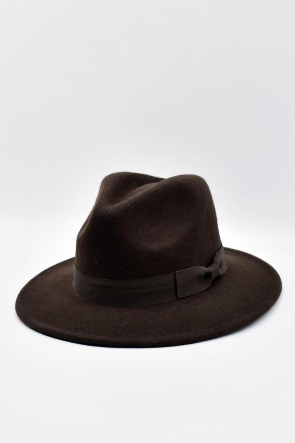 Külah Indiana Jones Erkek Yün Keçe Fötr Şapka Kahve - Image 1