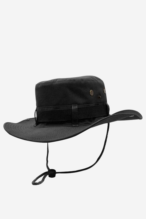 Külah Kadın Siyah Güneş Koruyucu Kovboy Safari Şapkası - Image 1
