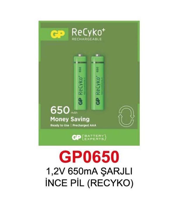 1,2V 650mA ŞARJLI İNCE PİL (RECYKO) - Image 1
