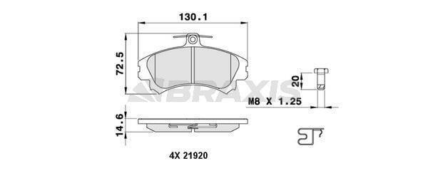 ON FREN BALATASI CARISMA 1.8 9600 / CARISMA 1.6 01 / COLT 04 BALATA KALINLIGI 17,3MM - Image 1