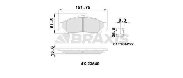 ON FREN BALATASI RANGER 2,5TD 4×4 04 2,5,2,5D 4×4 9902 0611 MAZDA B2500 0103 BT 50 - Image 1