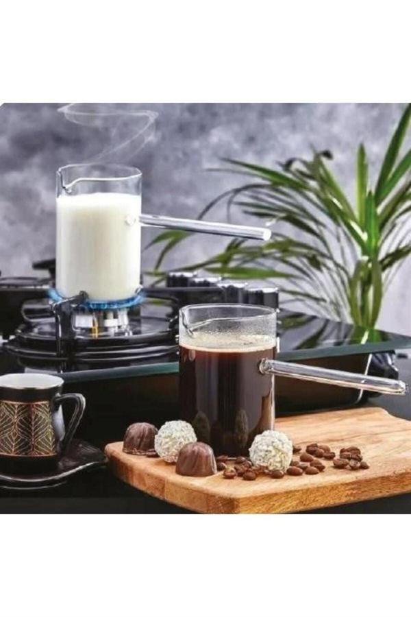 Farilya Concept 2 Adet Borex Cam Cezve 400 Ml, Borosilikat Cam Cezve - Image 1