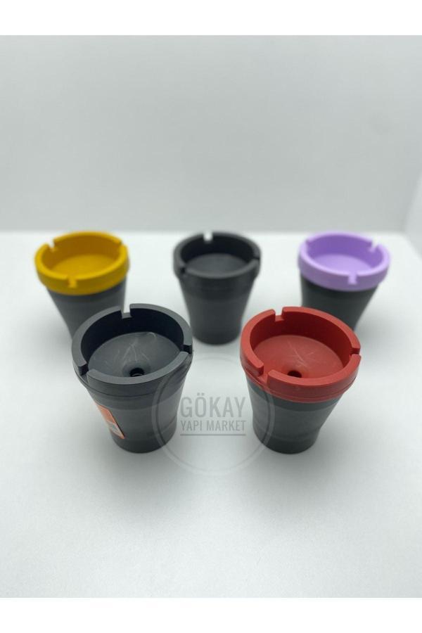 Gk Home Kokusuz Küllük Oto Araç Ev Küllüğü Yuvarlak 5'Li Karışık Renkli - Image 1