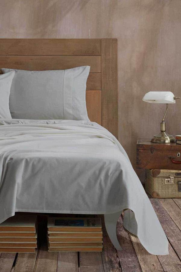 Elart Ranfors %100 Pamuk Çarşaf Seti Tek Kişilik Gümüş - Image 1