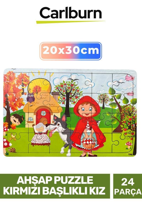 Özel Üretim Zeka Geliştirici Öğretici Göz Koordinasyonu Ahşap Puzzle Kırmızı Başlıklı Kız 24 Parça - Image 1