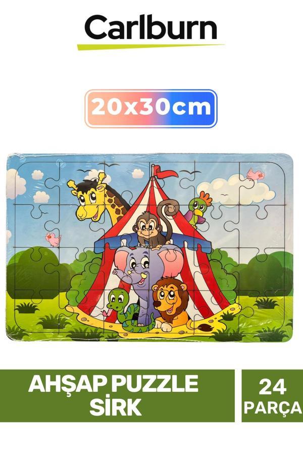 Özel Seri Eğitici Zeka Geliştirici Öğretici El Göz Koordinasyonu Ahşap Puzzle Sirk - 24 Parça - Image 1