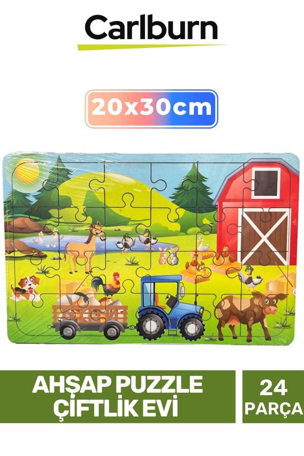 Özel Seri Eğitici Zeka Geliştirici Öğretici El Göz Koordinasyonu Ahşap Puzzle Çiftlik Evi - 24 Parça - Image 1