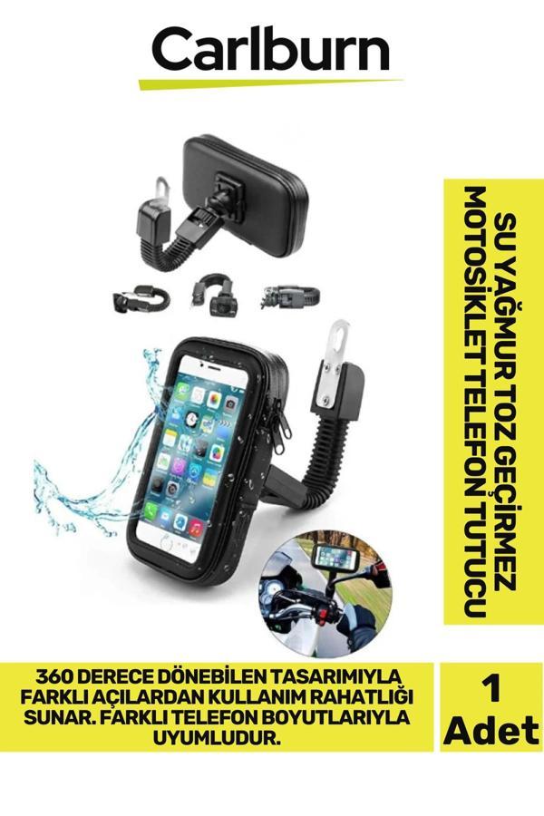 Özel Üretim Şeffaf Ön Yüzeyli Hafif 360 Derece Dönebilen Su Geçirmez Motosiklet Telefon Tutucu - Image 1
