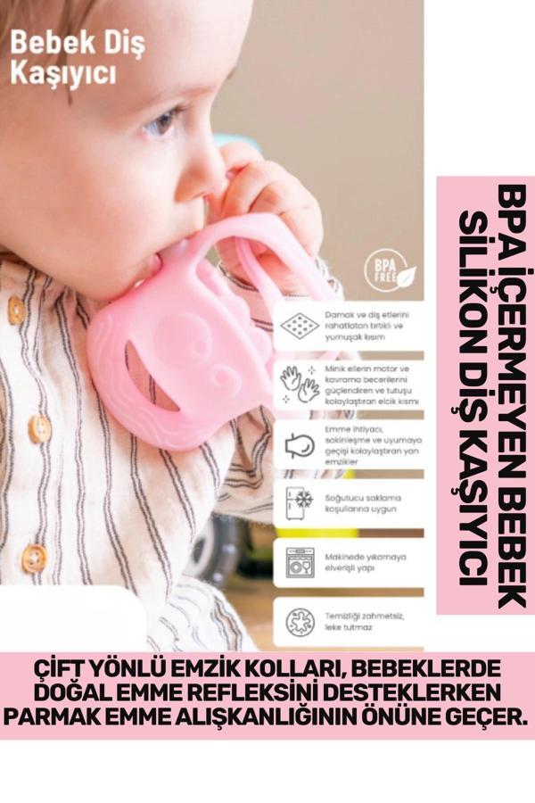 Bpa İçermeyen Yumuşak Diş Çıkarma Dönemi Kaşıma Karşıtı Eğlenceli Güvenli Bebek Silikon Diş Kaşıyıcı - Image 1