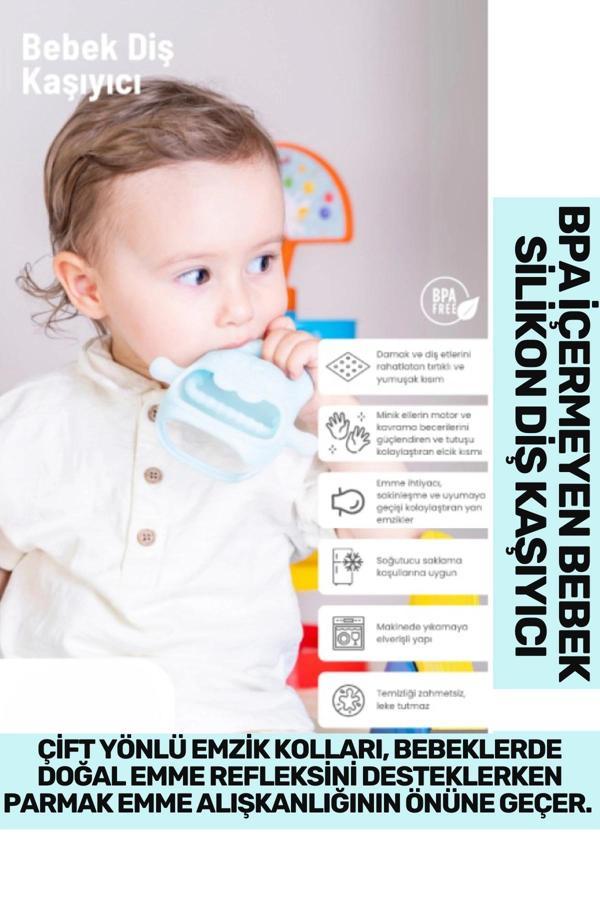 Bpa İçermeyen Yumuşak Diş Çıkarma Dönemi Kaşıma Karşıtı Eğlenceli Güvenli Bebek Silikon Diş Kaşıyıcı - Image 1