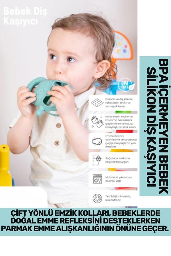Bpa İçermeyen Yumuşak Diş Çıkarma Dönemi Kaşıma Karşıtı Eğlenceli Güvenli Bebek Silikon Diş Kaşıyıcı - Image 1