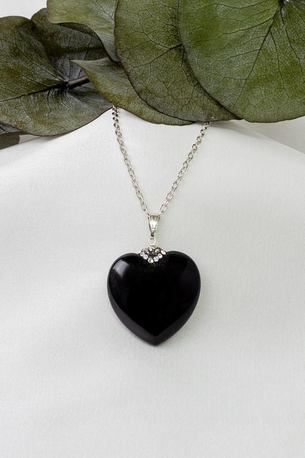 Siyah Akik Taşı Kolye - Image 1