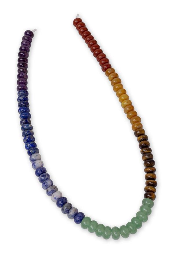 8X4 MM 7'li Çakra Taşı Dizi (Ametist, Lapis, Sodalit, Aventurin, Kaplan Gözü, Akik, Kırmızı Jasper) - Image 1