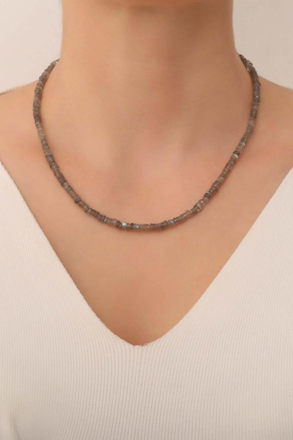 Labradorit Taşı Kolye ( 925 Ayar Gümüş Aparatlı ) - Image 1