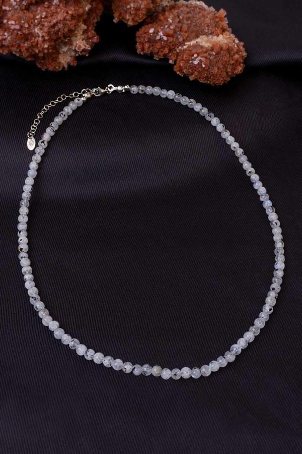 Ay Taşı Kolye ( 925 Ayar Gümüş Aparatlı ) - Image 1