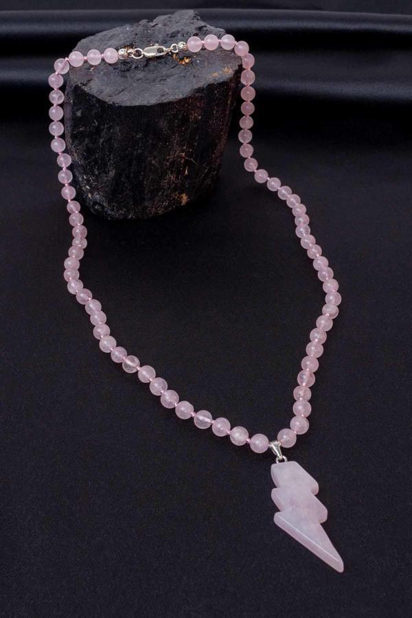 Pembe Kuvars Taşı Kolye - Image 1