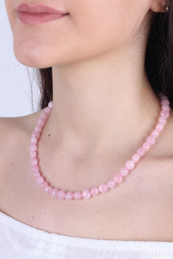 Pembe Kuvars Taşlı Kadın Kolye - 200189 - Image 1