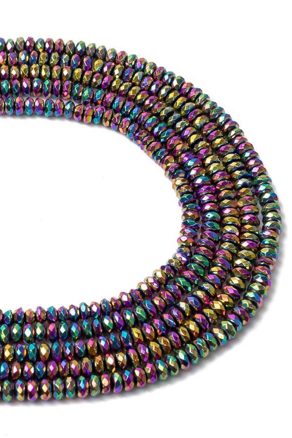 4X2 MM Koyu Renkli Rondela Hematit Taşı Dizi - Image 1