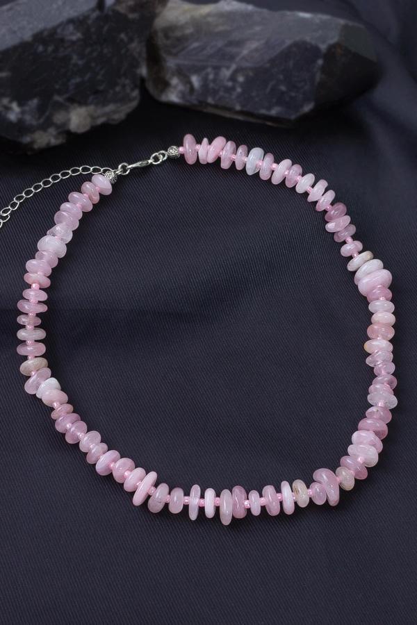 Pembe Kuvars Taşı Kolye - Image 1