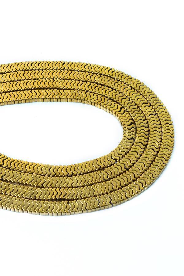 6X2 MM Gold Renkli Hematit Taşı Dizi - Image 1