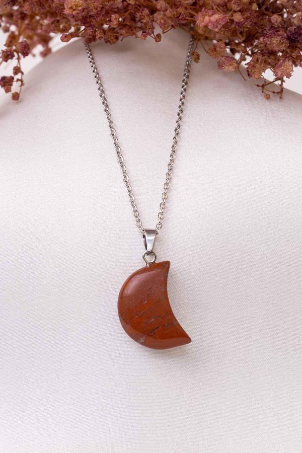 Ay Kırmızı Jasper Taşı Kolye - Image 1