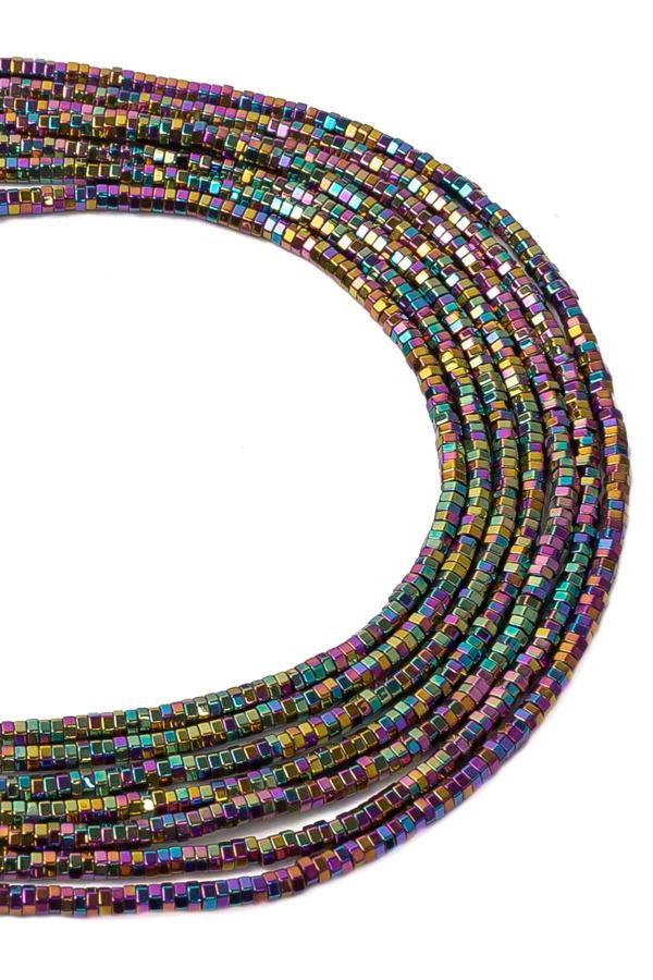 2X1 MM Koyu Renkli Altıgen Hematit Taşı Dizi - Image 1