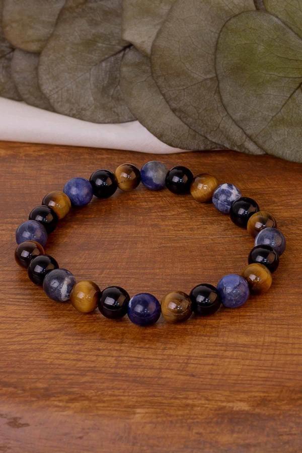 Kaplan Gözü, Sodalit ve Oniks Taşı Bileklik - Image 1