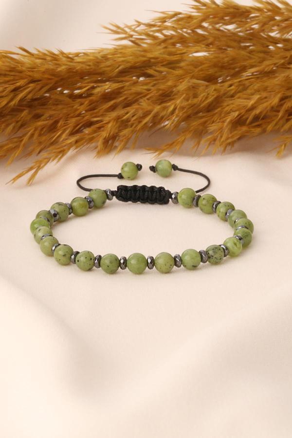 Kanada Yeşim Taşı ve Hematit Taşı Bileklik - Image 1