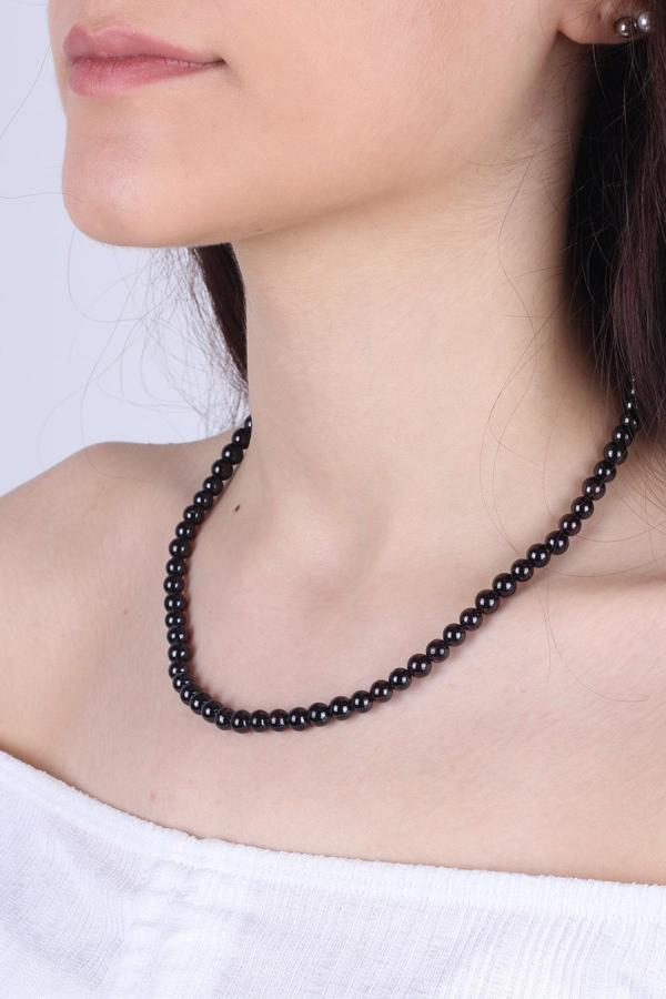 Lal Granat ( garnet ) Taşlı Kadın Kolye - 200187 - Image 1