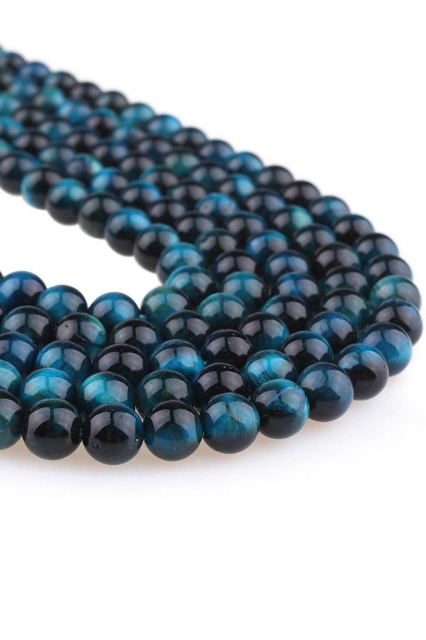 10 MM Mavi Kaplan Gözü Taşı Dizi - Image 1