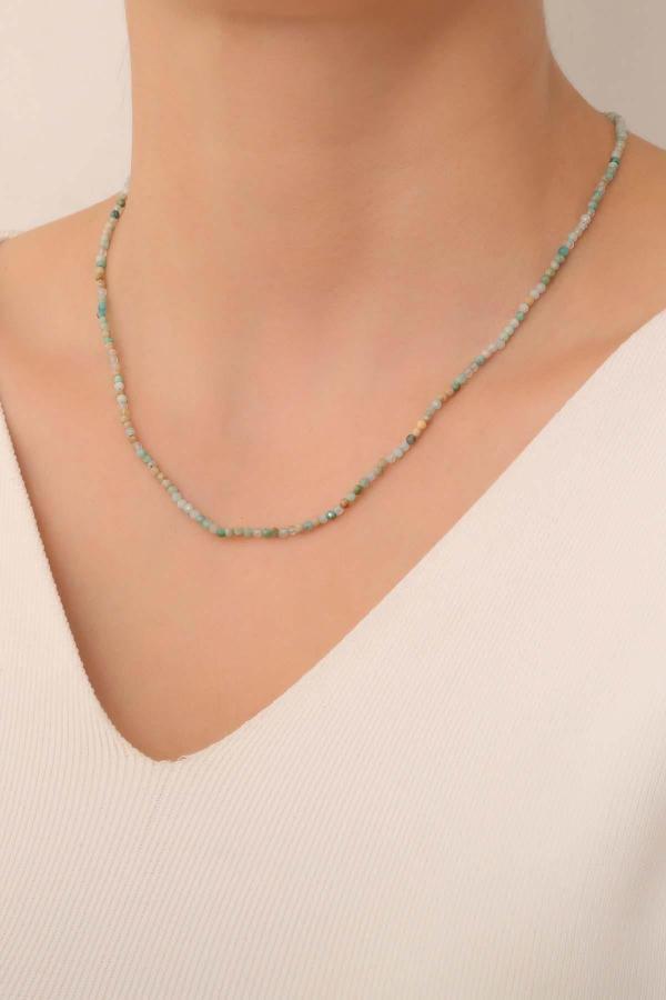 Amazonit Taşı Kolye ( 925 Ayar Gümüş Aparatlı ) - Image 1