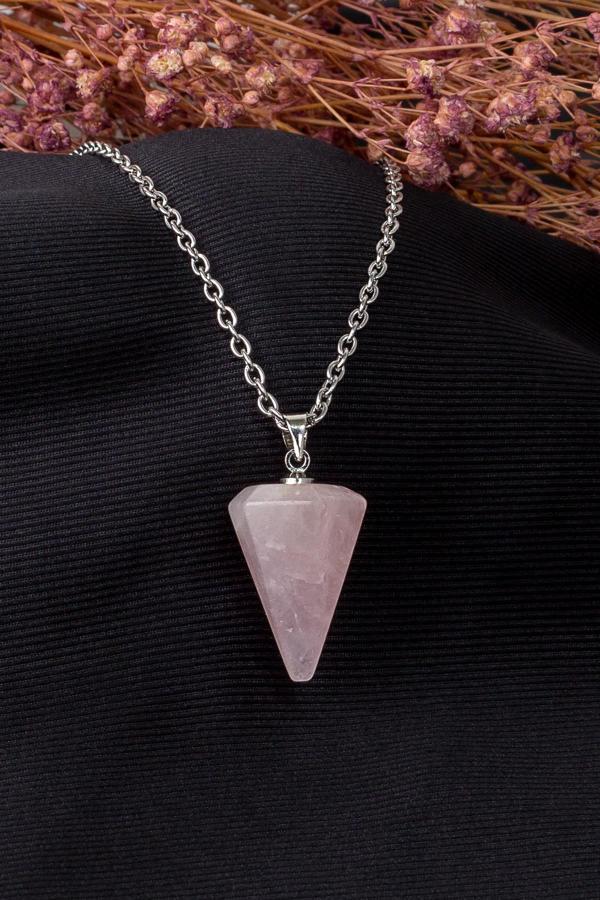 Pembe Kuvars Taşı Kolye - Image 1