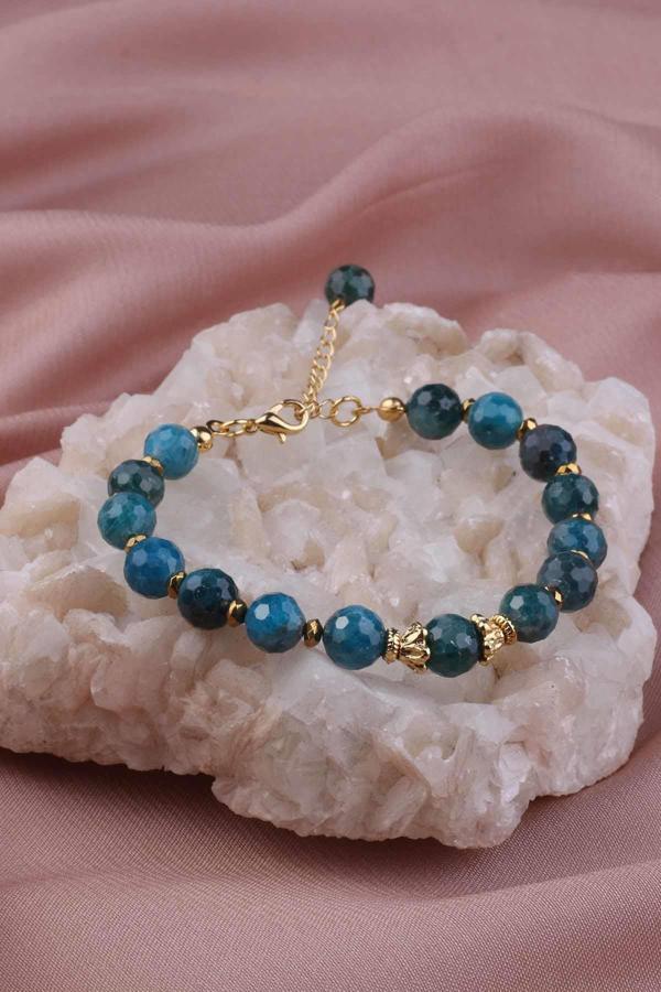 Doğal Apatit Taşlı Kadın Bileklik - 300176 - Image 1