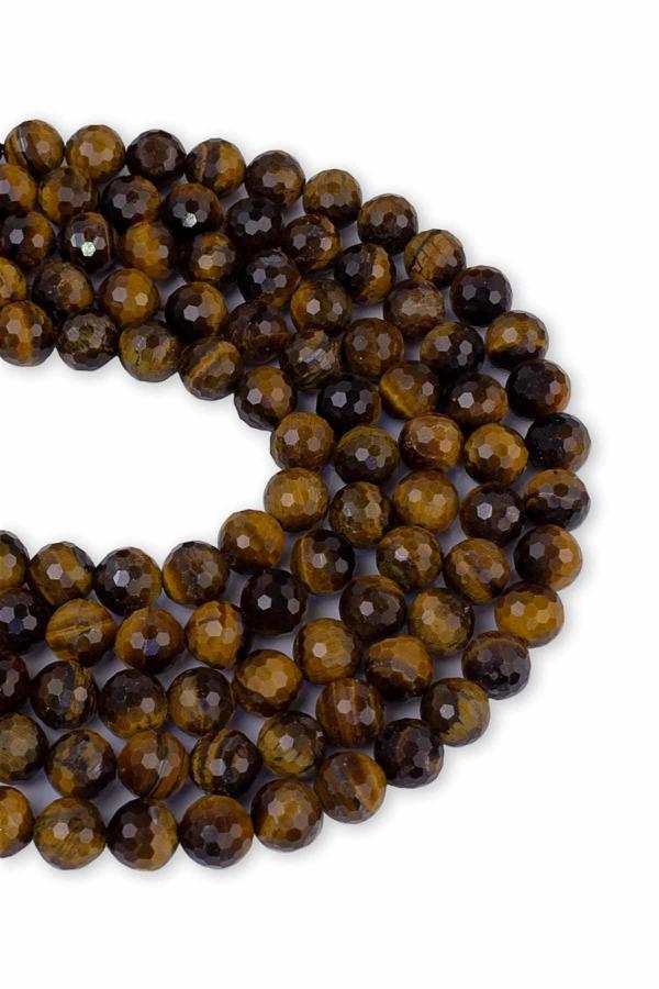 8 MM Faset Kaplan Gözü Taşı Dizi - Image 1