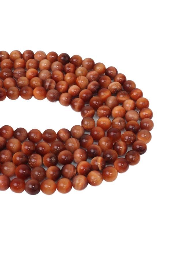 8 MM Turuncu Kaplan Gözü Taşı Dizi - Image 1