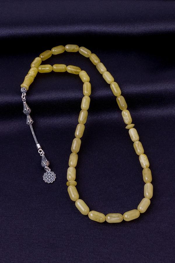 Sertifikalı Damla Kehribar Tesbih (925 Ayar Gümüş Aparatlı) - Image 1