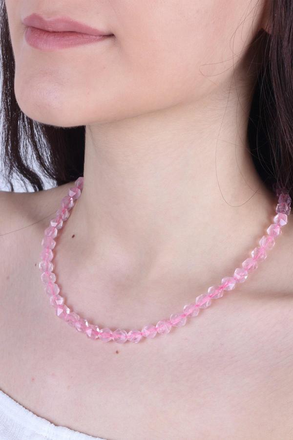 Pembe Kuvars Taşlı Kadın Kolye - 200197 - Image 1